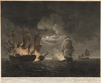 (AMERICAN REVOLUTION.) Fittler & Lerpinière, after Paton. The Memorable Engagement of . . . the Serapis with Paul Jones                          